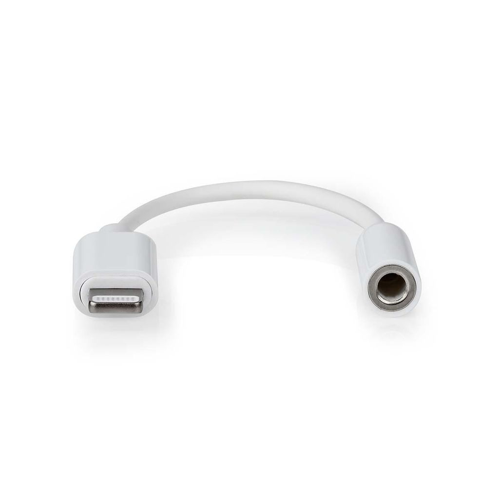 Nedis Lightning-Adapter - Apple Lightning 8-Pin - 3.5 mm Buchse - Vernickelt - 0.10 m - Rund - PVC - Box