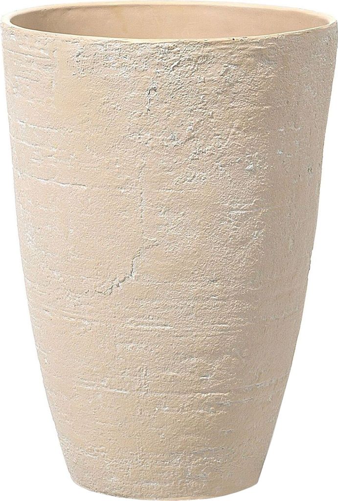 BELIANI Blumenkübel Beige 43 x 43 x 60 cm aus Steingemisch mit schlanker Form für den Innen- und Aussenbereich Modernes Design