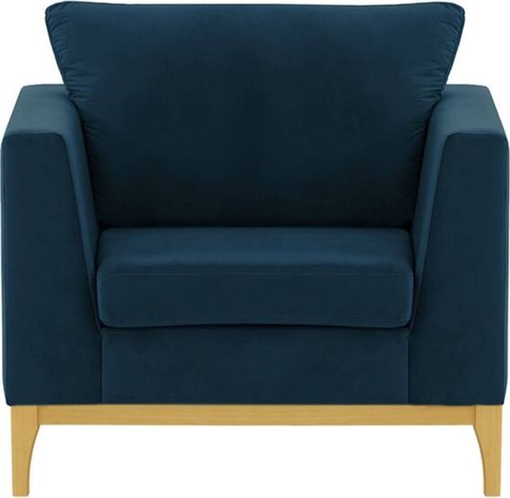 SLF24 - Sessel Gosena Wood - blau - Velluto 11