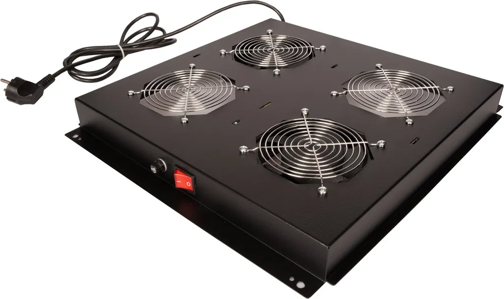 Ventilation de toit 19 pouces pour baie serveur ROLINE 2 ventilateurs Noir