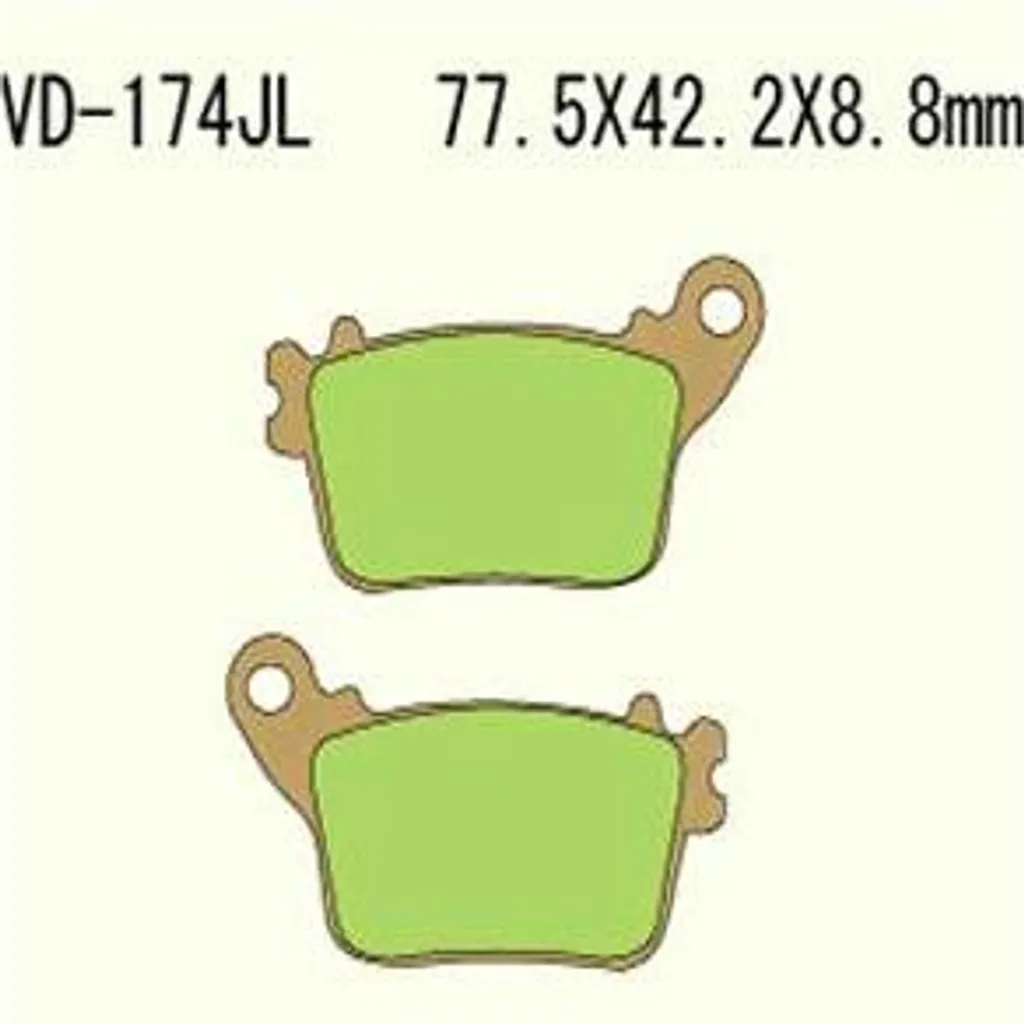Plaquettes de Frein Vesrah VD-174JL VD174JL frittées type FA436HH Arrière