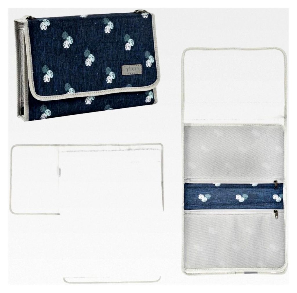 Wickeltasche für Babys, Wickelunterlage aus 100% Baumwolle, für unterwegs, mit Fächern für Windeln und Feuchttücher