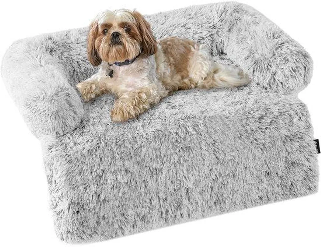 Panier pour chien gris clair protection banc et canapé antidérapante M