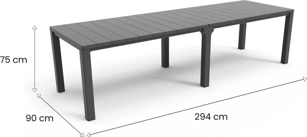Table de jardin extensible Keter Julie Double 295 cm graphite - 9
