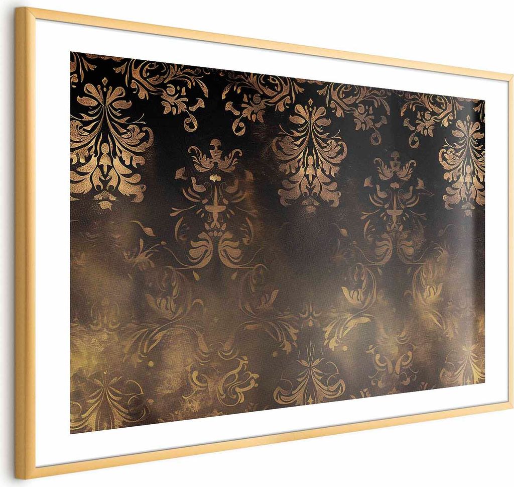 Posterpapier Poster - Dark Baroque Patterns with Golden Accents 90x60 cm Muster f-H-10017-ao-a