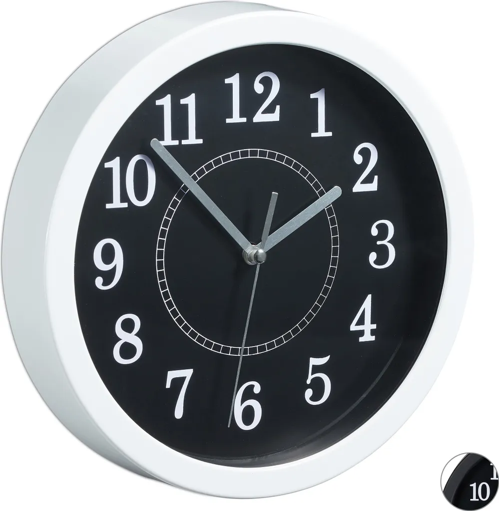 Orologio da Parete Rotondo 20cm Relaxdays Bianco - Set 10 per la Casa