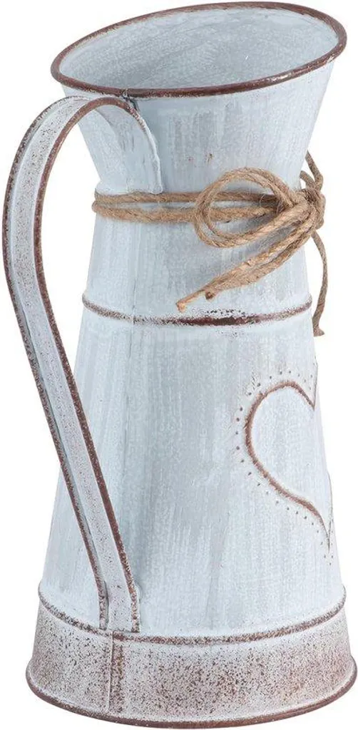 Vase en métal ancien aspect zinc rustique pour une déco cottage unique