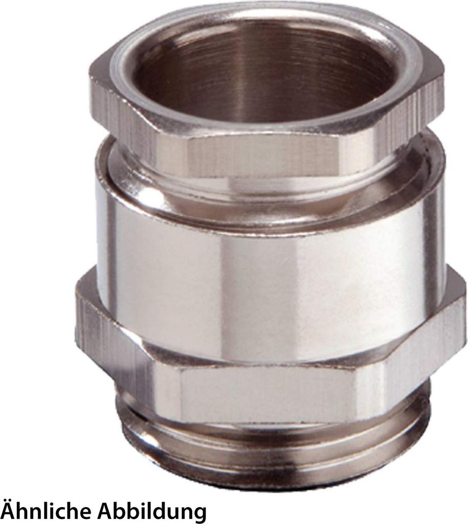 WISKA DIN-Verschraubung mit Einschnittdichtung M32x1,5 Sechskant-Zwischenstutzen Messing (CuZn) vernickelt Gewindelänge