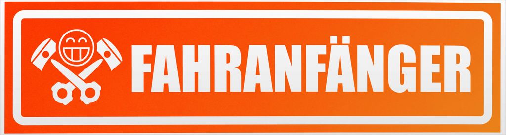 Kiwistar Fahranfänger Kolben invertiert Magnetschild Schild magnetisch - 45cm Neonorange - Magnetfolie für Auto PKW Kfz