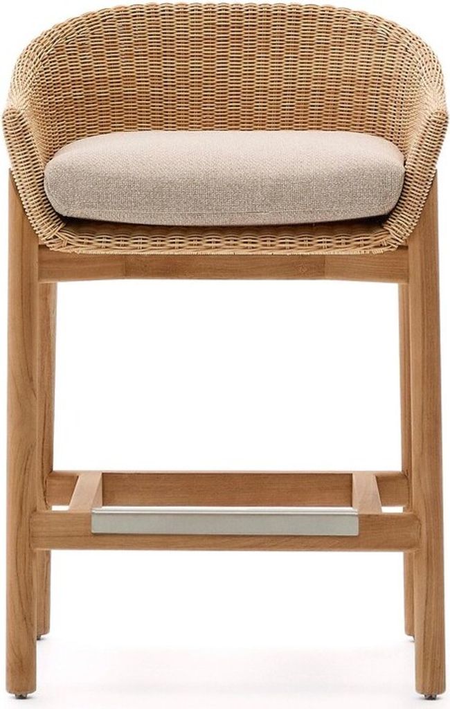 Hocker Galea 52 x 58 x 86 cm Teakholz Rattan Braun
