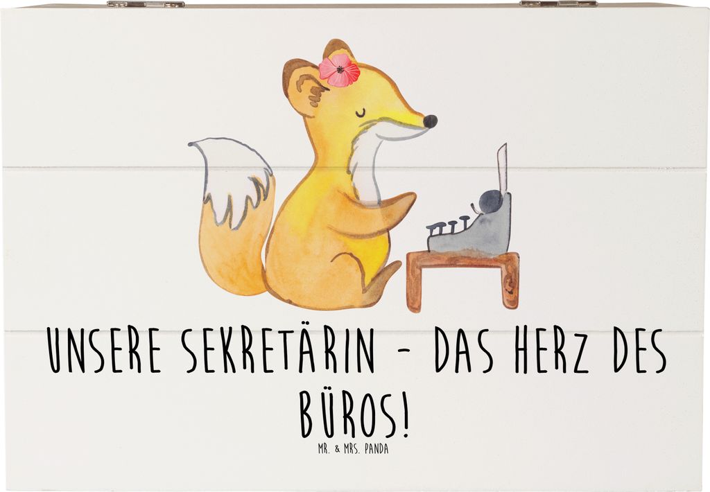 Mr. & Mrs. Panda Kiste Sekretärin Herz 22 x 15 cm - Weiß - Produktbild 