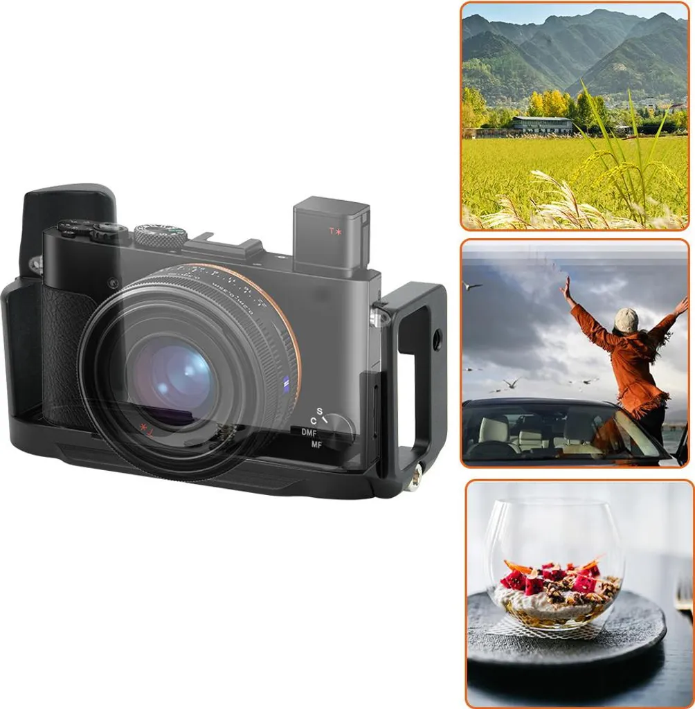 Grip en aluminium pour Sony RX1R avec design creux et structure verticale - 4