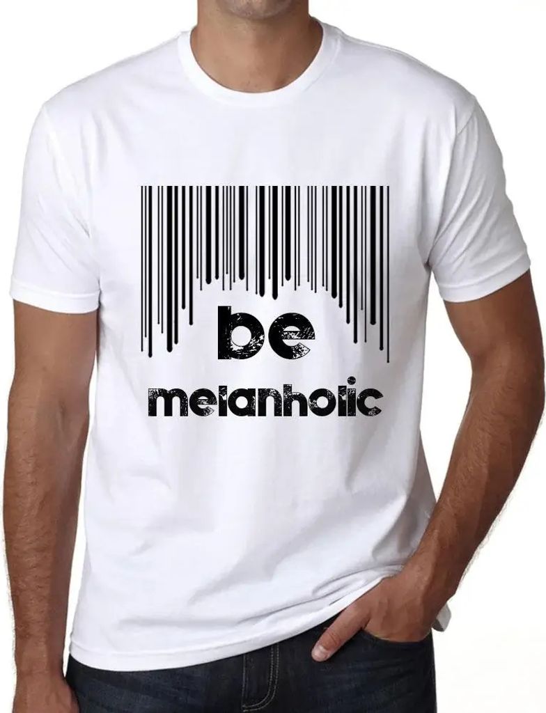 Herren Grafik T-Shirt Barcode ist melanholisch – Barcode Be Melanholic – Öko-Verantwortlich Vintage Jahrgang Kurzarm Lustige Druck Geburtstag ...