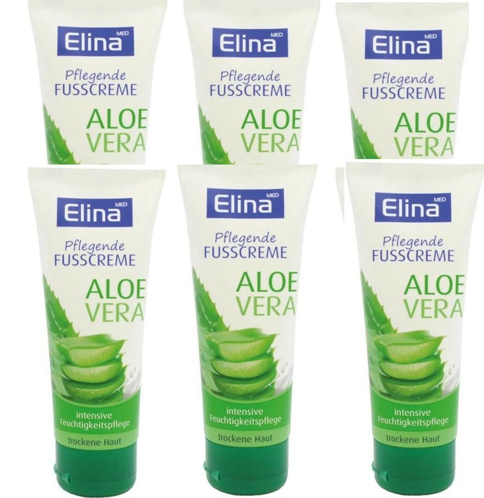6x 75 ml Elina Aloe Vera Fusscreme lTube Produktbild 
