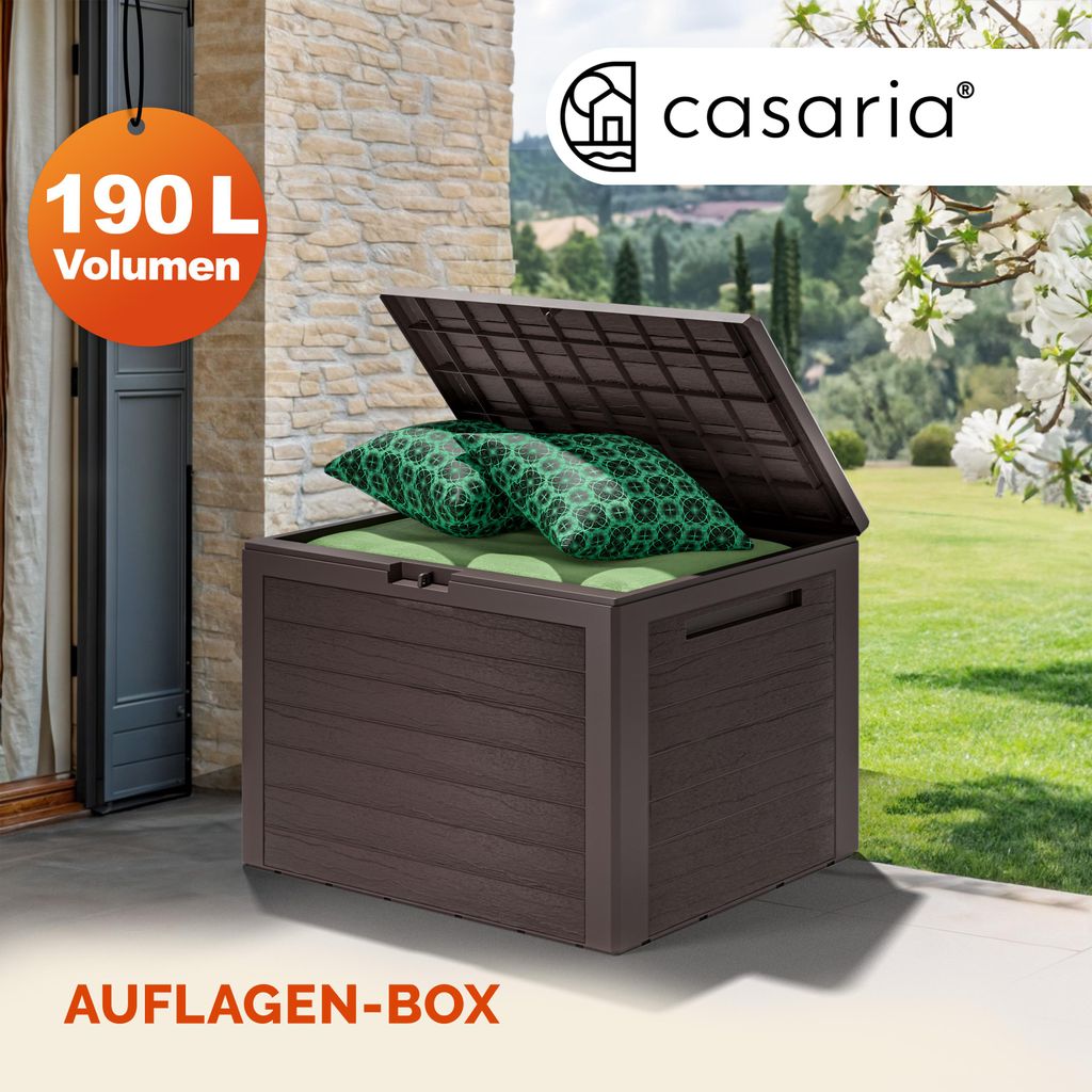 Casaria® Coffre de Jardin Exterieur 190 L Marron - Caisse Image du produit 