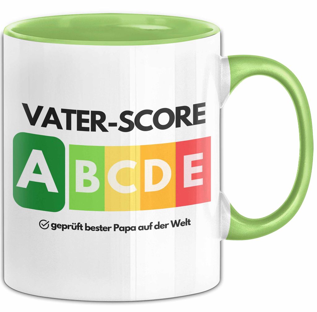 Vater-Score Tasse Geschenk Bester Vater Der Welt Abschied Witz Abschiedsgeschenk Papa (Grün)