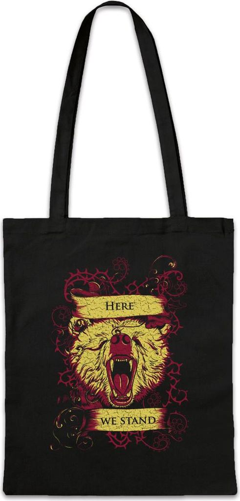 Urban Backwoods Here We Stand, Stofftasche, Farbe: Schwarz