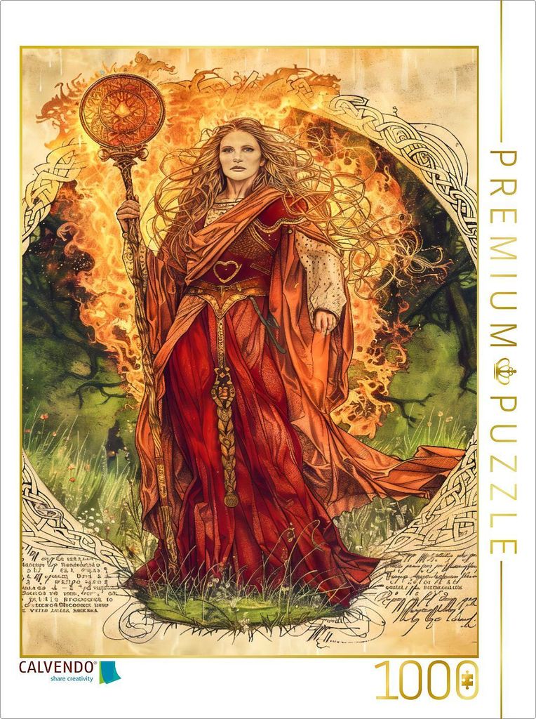 CALVENDO Puzzle Brigid die Feuergöttin | 1000 Teile Lege-Größe 64x48cm Foto-Puzzle für glückliche Stunden