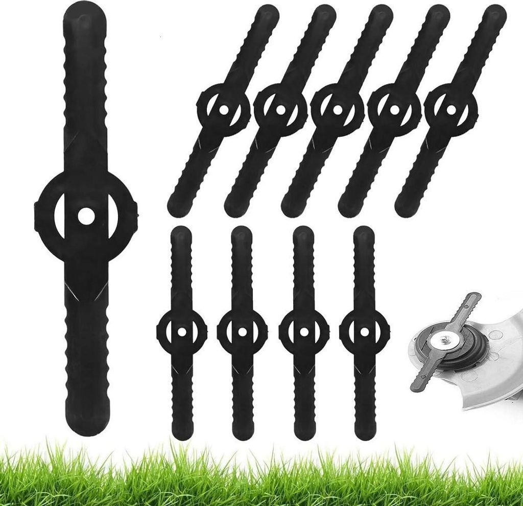 50 Stück Ersatzmesser Rasentrimmer – 14cm Kunststoff Produktbild 