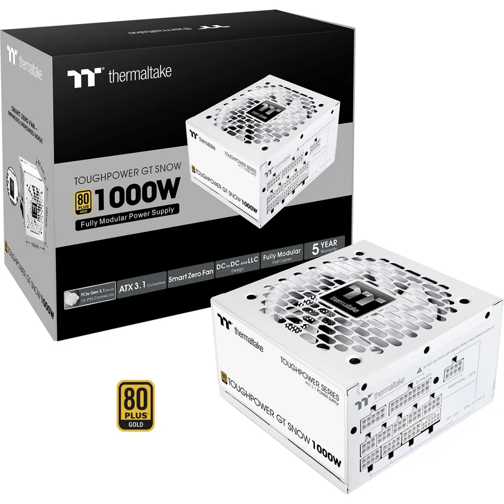 Alimentation Thermaltake Toughpower GT 1000W Snow ATX 3.1 modulaire