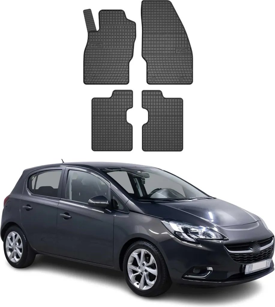 Kit 4 Tappetini Gomma Su Misura Opel Corsa E (2014-2019) Neri