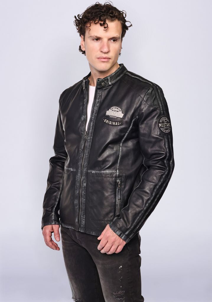 Mustang Lederjacke 31020185 Herren black M Produktbild 