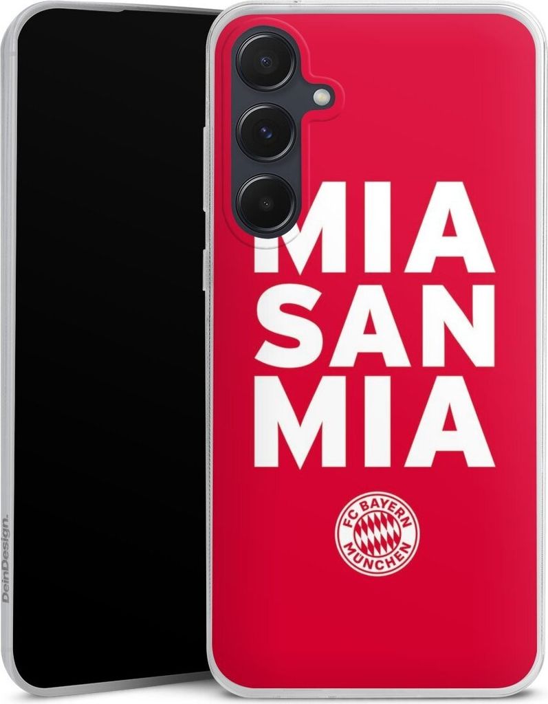 DeinDesign Slim Hülle für Samsung Galaxy A55 5G Silikon Case Ultra Dünn Handyhülle FC Bayern München FCB Mia San Mia