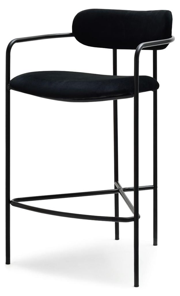 Barhocker SVEA, schwarz, Metall, Stoff, 51,5 cm breit, 86 Produktbild 