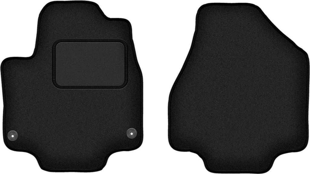 Velours-Fußmatten Vorne passend für Chrysler Pacifica II (7os, Bj. 2017-) – schwarz, passgenau, mit Befestigungen set 2 Stk. - STANDARD