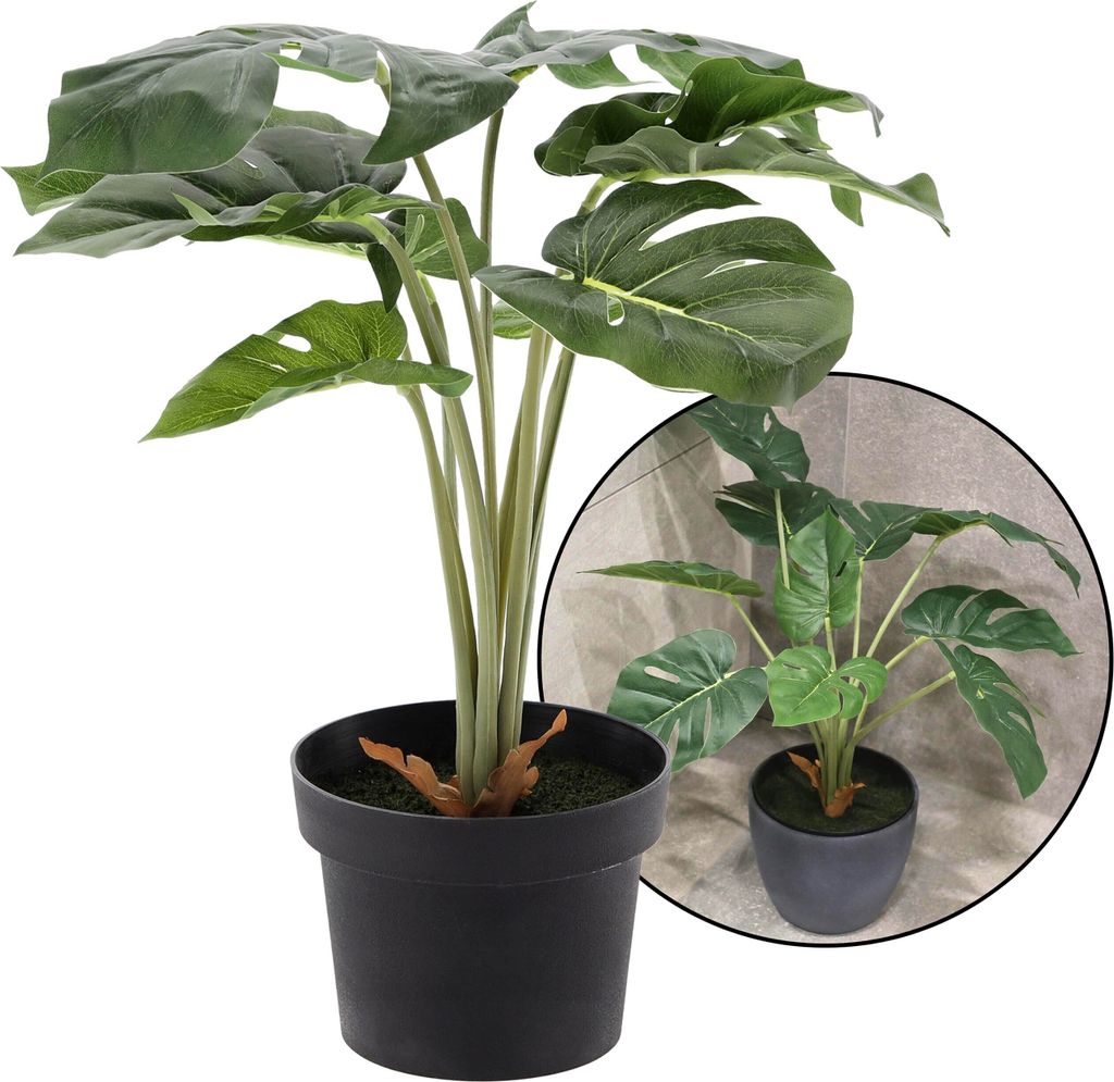 Künstliche innen/außen Topfpflanze - Monstera 42 cm