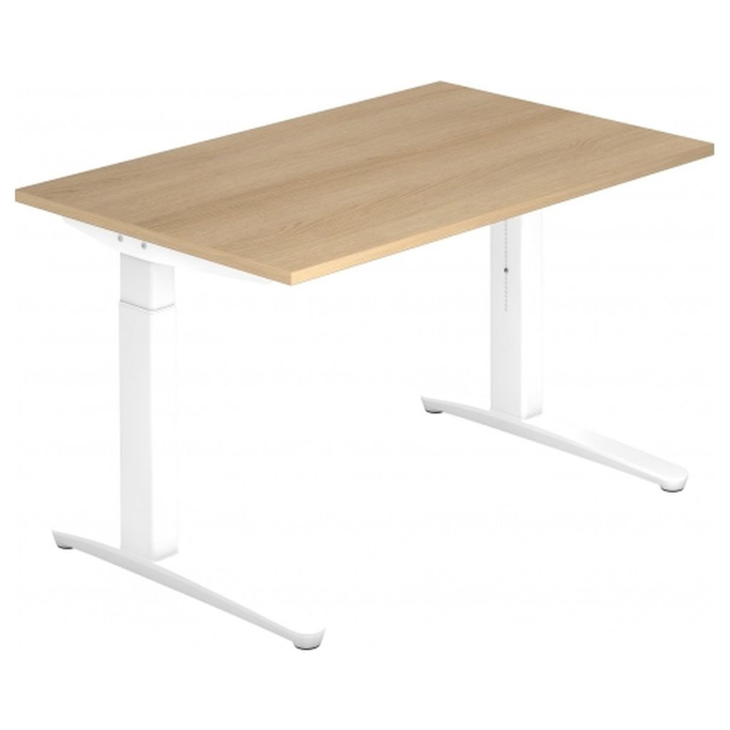 Schreibtisch C-Fuß 120x80cm Eiche/Weiß