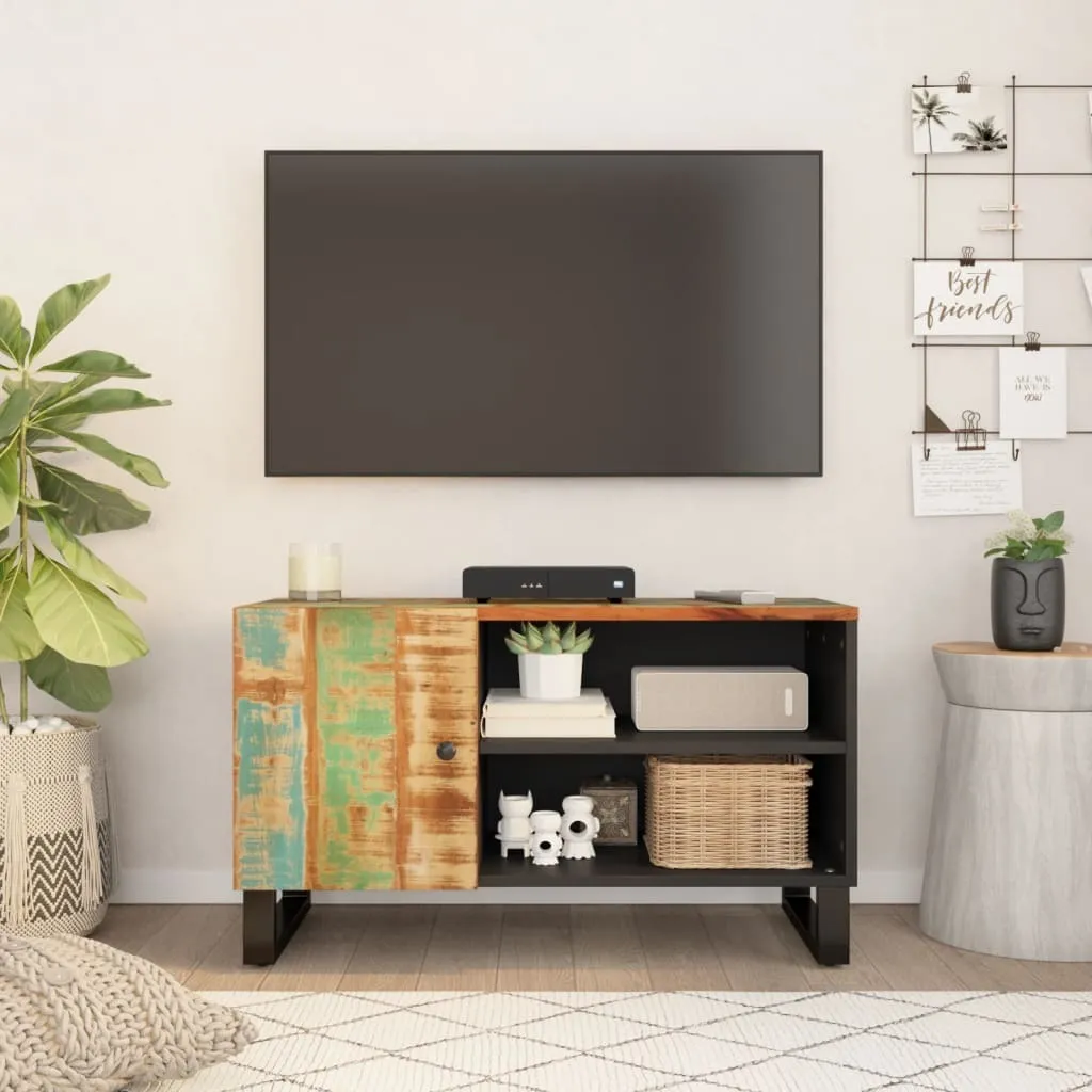 Mobiletto TV Vintage Legno Recuperato 80x33x46 | Arredo Soggiorno Unico