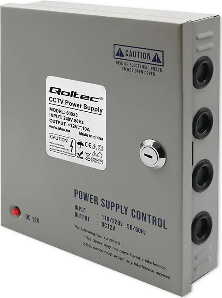 Sistema Alimentazione Centralizzata Qoltec 12VDC 9CH | Sicurezza Aziendale