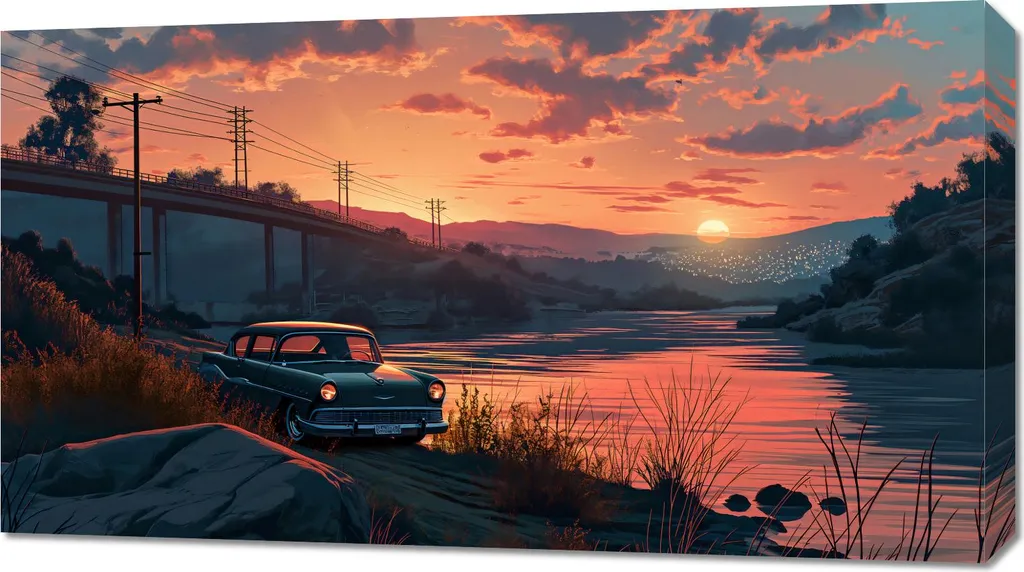 Arreda con il Quadro 90x50cm Tramonto - Atmosfera Unica