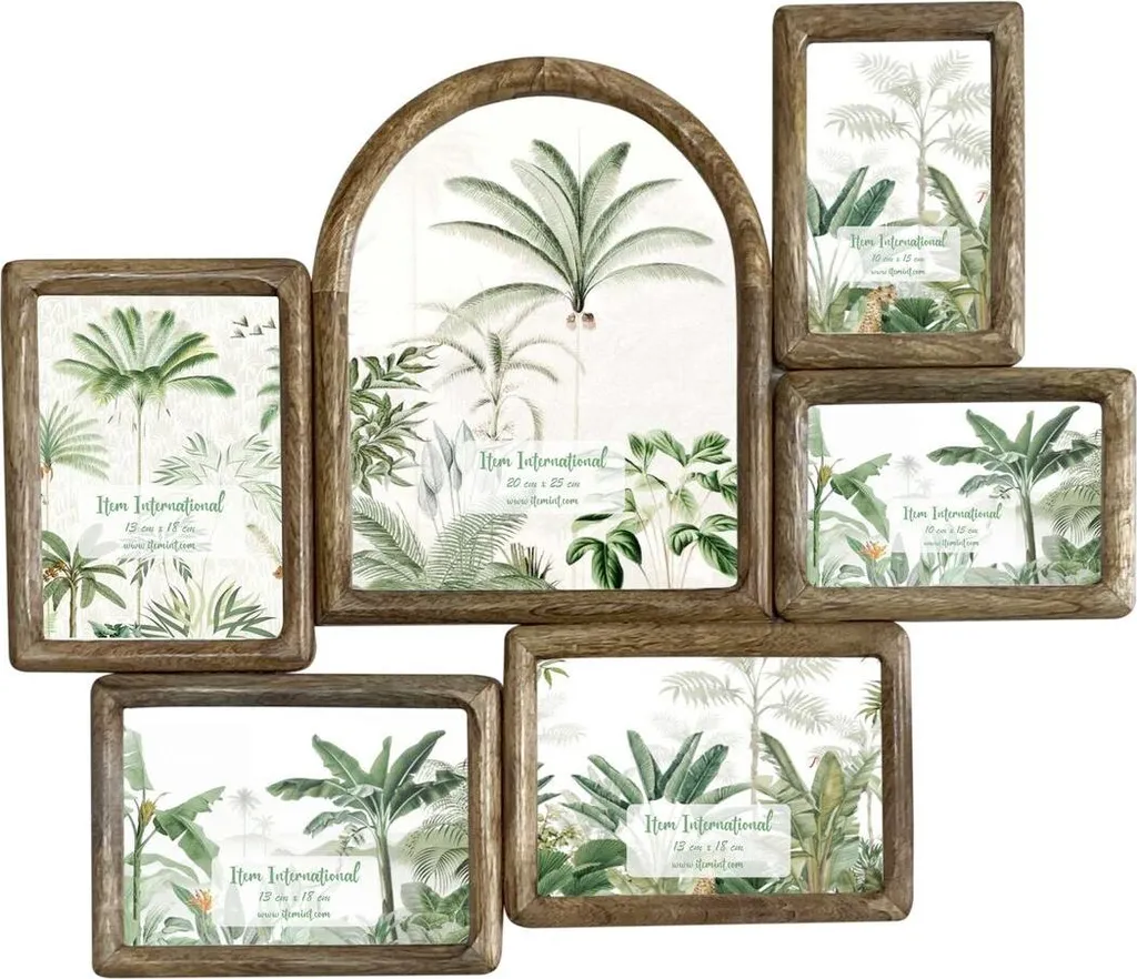 Cadre photo pour décoration bohème en bois naturel manguier et cristal