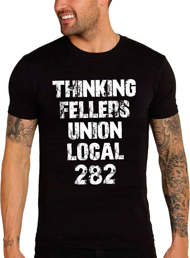Herren Grafik T-Shirt Thinking Fellers Union Local 282 Öko-Verantwortlich Vintage Jahrgang Kurzarm Lustige Druck Geburtstag Geschenk Mann