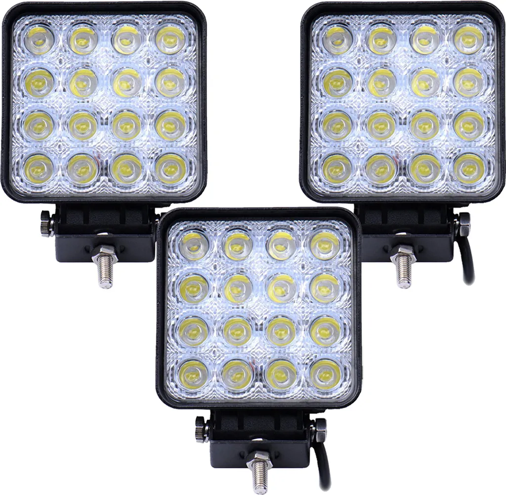 Projecteur LED Offroad 48W Étanche IP67 Lot de 3 Feux Additionnels 12V