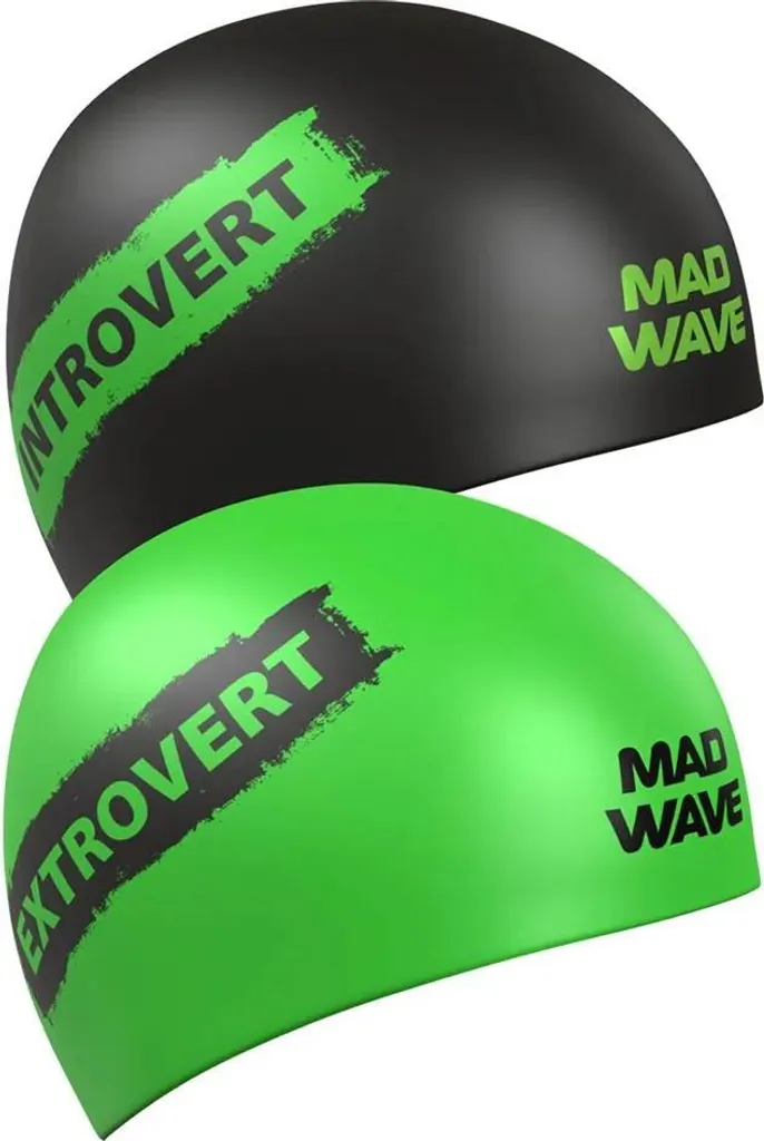 Madwave Reverse Introvert Bonnet de Bain Vert en Silicone Taille Unique