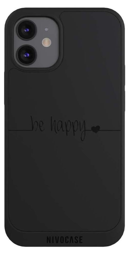 NIVOCASE Handyhülle für Apple iPhone 12 mini Hülle NIVOpure Case Schwarz Glück Statement Motiv ohne Hintergrund