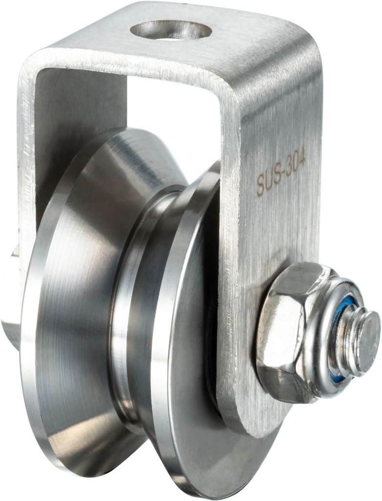 48-mm-V-Umlenkrolle – Edelstahl – 2 Kugellager – Fitness – 12-mm-Kabel – 500 kg