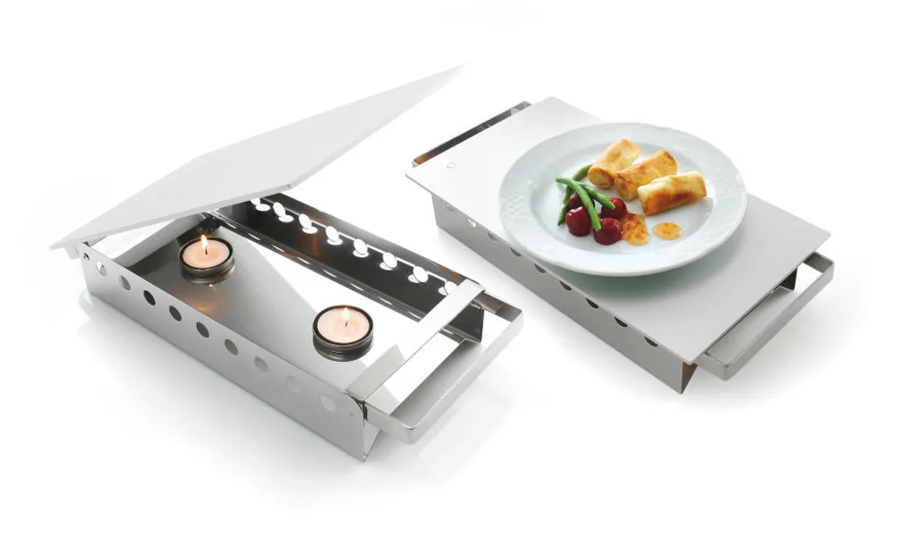 Chauffe-plat Rectangulaire à Bougies pour Service à Table HENDI - 4