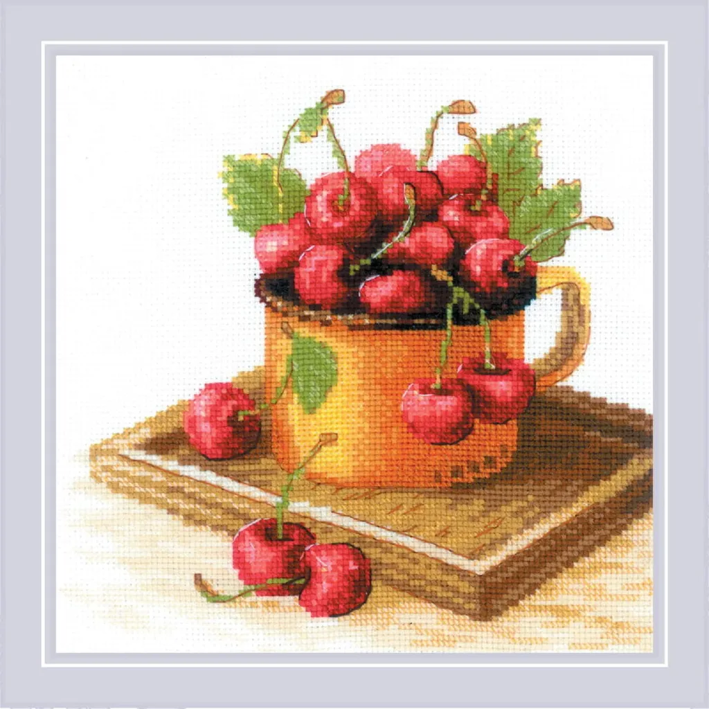 Decorazione Casa Kit Ricamo Riolis 2169 | Ciliegia Matura 20x20cm