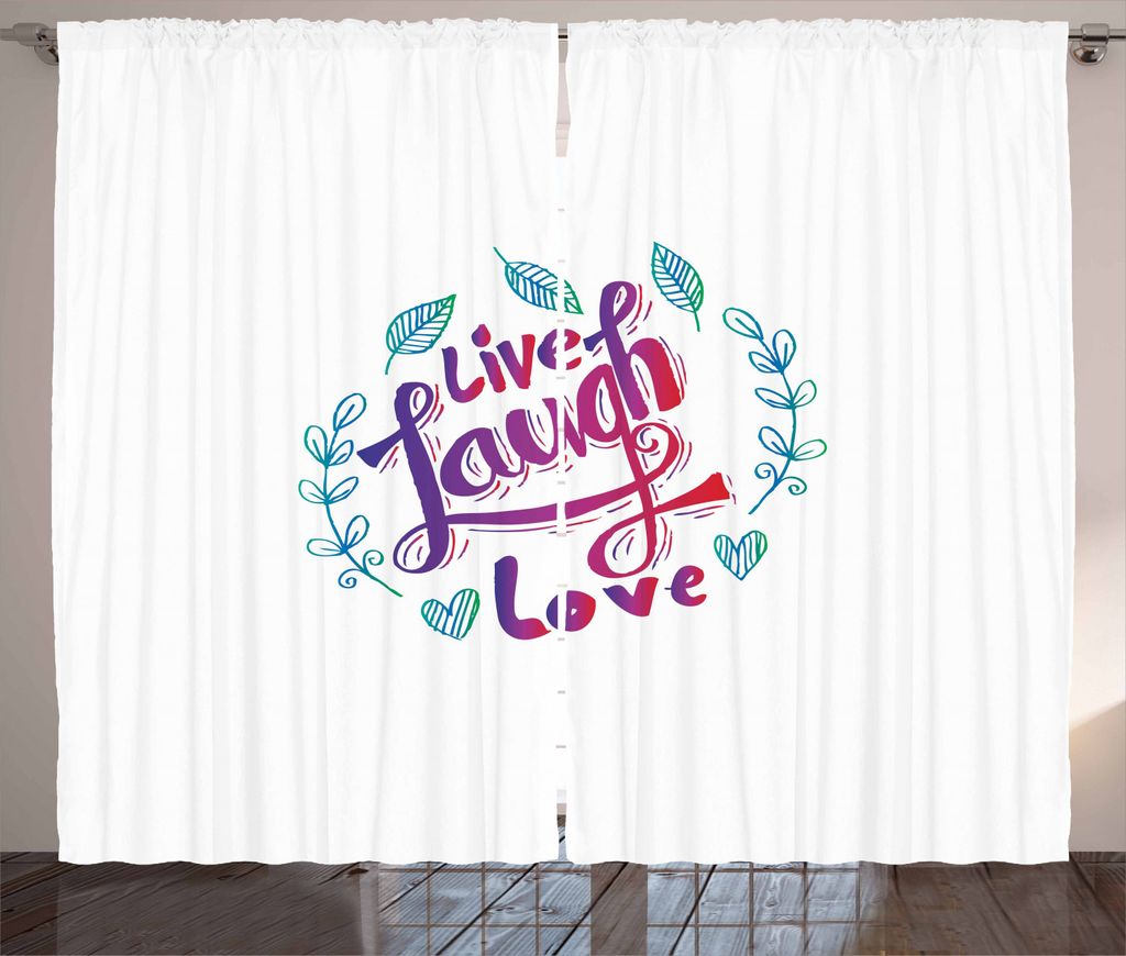 ABAKUHAUS Zitat Rustikaler Vorhang, Inspiration Phrase, Wohnzimmer Universalband Gardinen mit Schlaufen und Haken, 280 x 225 cm, Violettblau Violet...