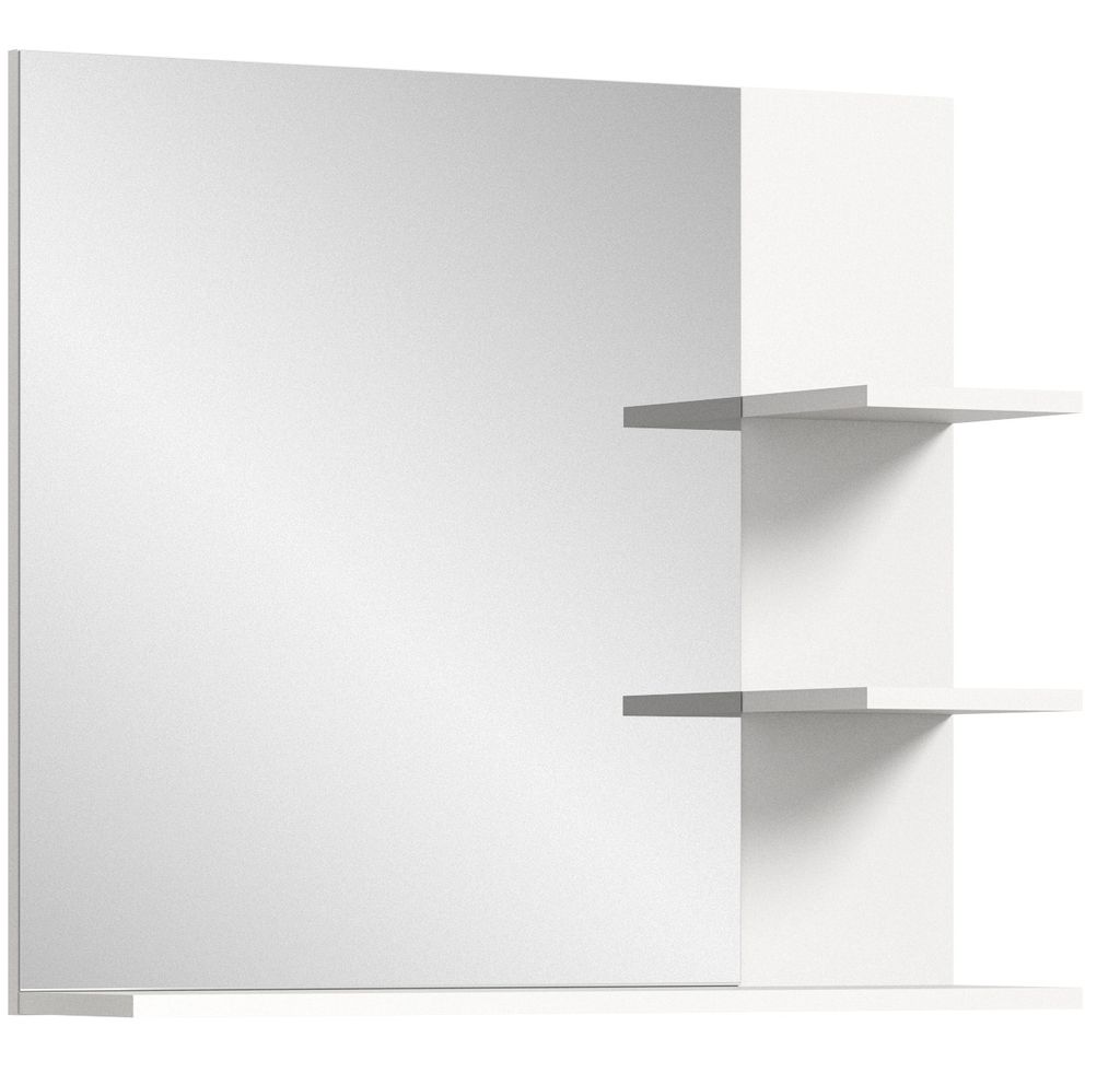 Specchio da bagno Laredo 80cm 3 ripiani bianco. Immagine del prodotto 
