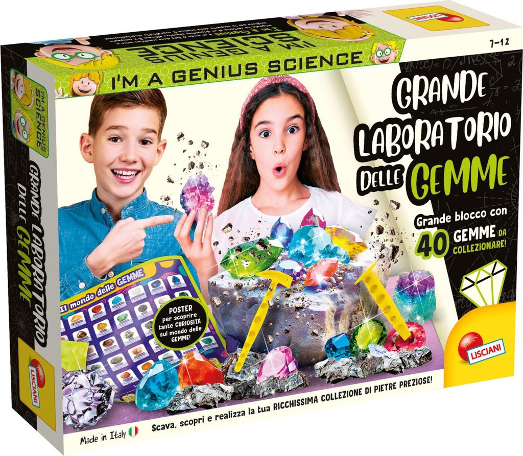 Lisciani I’m A Genius Grande Laboratorio Delle Gemme, Science toy kit, Labor, 7 Jahr(e), Mehrfarbig