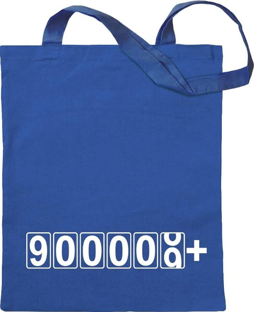 Kiwistar - Baumwolltasche - royalblau - 900000+ km Kilometerzähler - Tragetasche Stoffbeutel Umhängetasche Langer Henkel