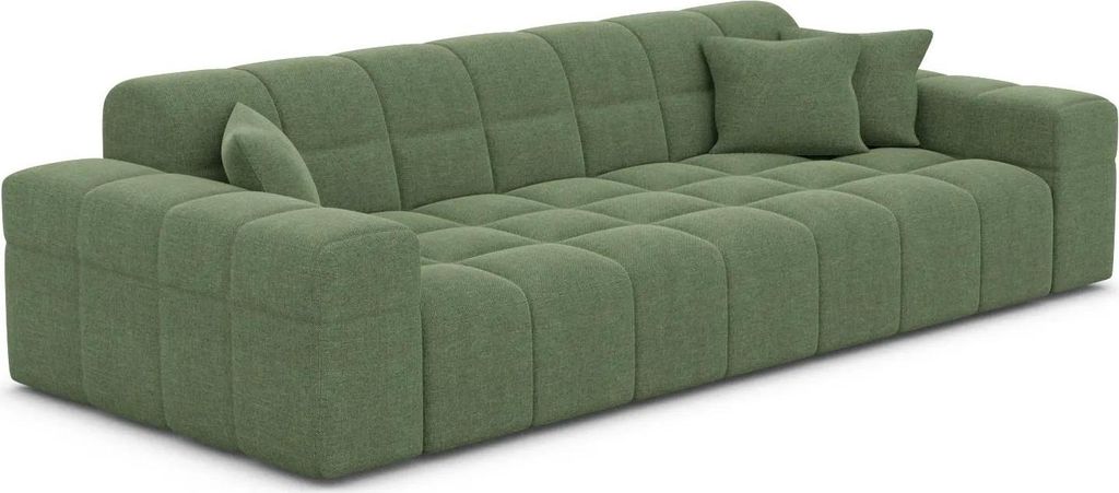 Strukturstoff 3-Sitzer Couch Nivara Grün
