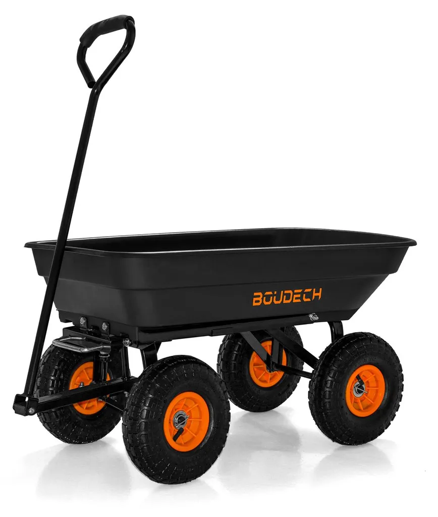 Remorque de jardin manuelle basculante capacité 250kg charge lourde