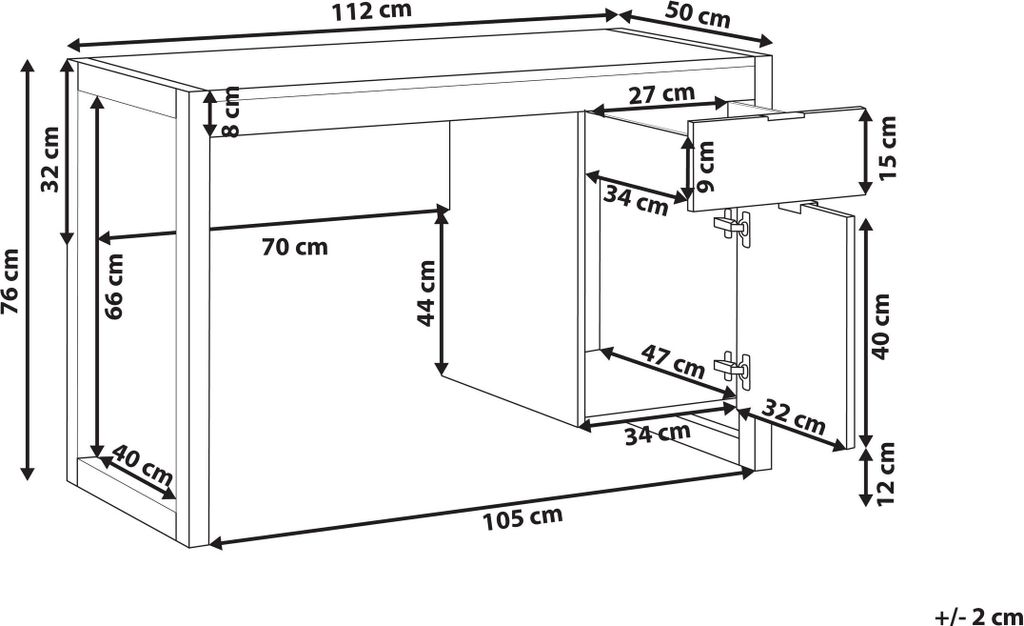 BELIANI Biurko domowe białe drewniane 110 x 50 cm 1 Zdjęcie produktu 3
