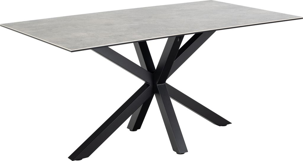 Esstisch >Heaven< in Grau, Glas-Keramik,Stahl - 160x75,5x90cm (BxHxT)